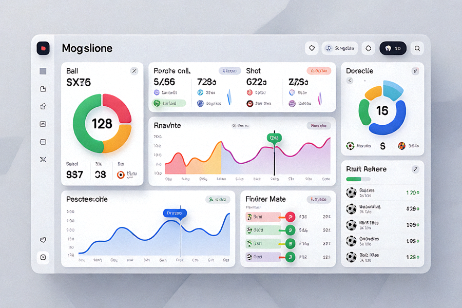 赛事数据看板中控球率、射门次数与比赛事件的可视化展示