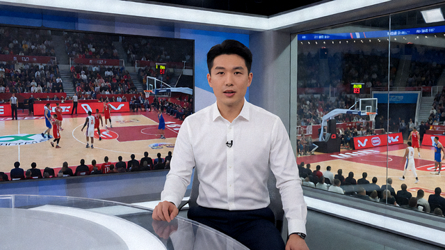 体育赛事新闻演播与赛场资讯报道现场